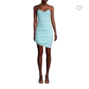 Cinq A Sept Winnie Ruched Mini Cocktail Dress, Sea Glass color, Womens
